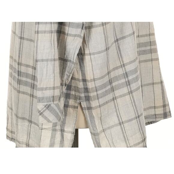 J.Jill Size XL 3/4 grey plaid sleeve button-down shirt - Picture 5 of 8